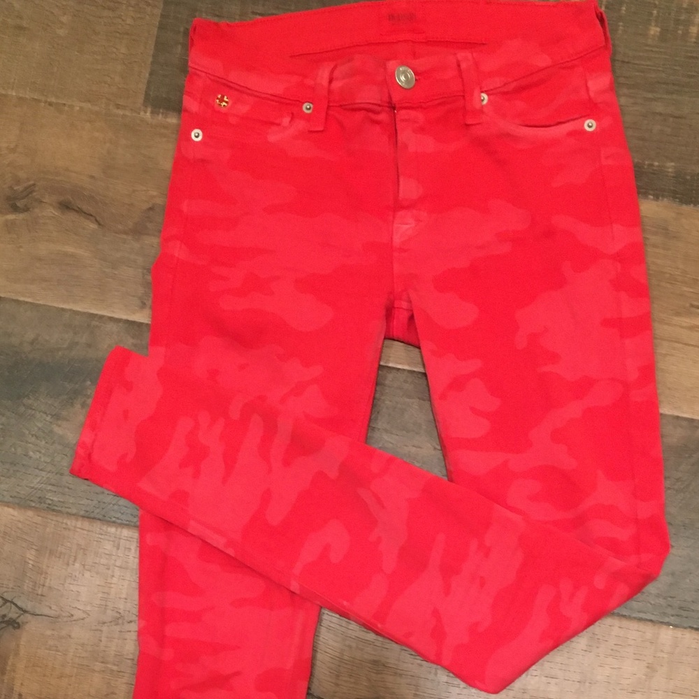 Hudson Red Camo Patterned SkinnyJeans/Pants Sz 25